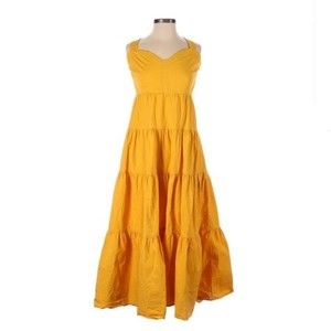 Sweetheart Yellow Tiered Maxi Dress
